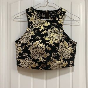 Baroque crop top with matching skirt